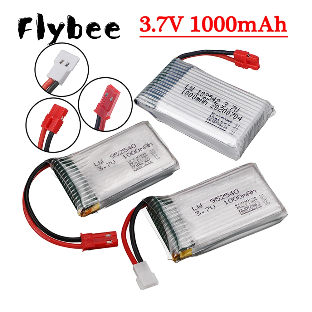 

3.7V 1000mah Lipo Battery For Syma X5 X5C X5C-1 X5S X5SW, JST to HQ898B H11D H11CM, Syma X5HC X5HW X5UW Rc Drone RC Quadcopter