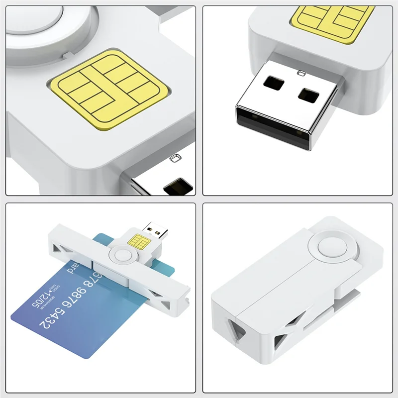A13E-CAC 카드 리더 USB C 스마트 접이식 DOD 타입 C 공통 접근 세금 신고 SIM/ID/은행 카드 리더 (휴대폰/노트북용)