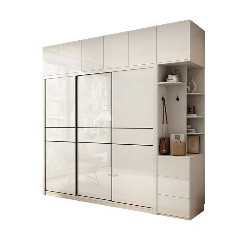 Modern Luxury Style Bedroom Furniture Color Optional Wooden Wardrobe Cabinet Closet with Storage