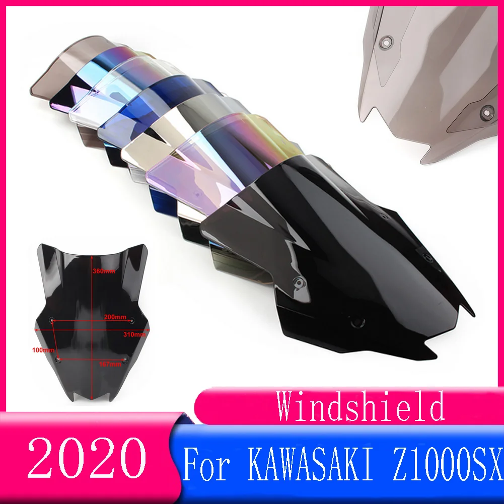 

Motorcycle Windshield For Kawasaki Z1000SX Z 1000 SX Ninja 1000SX 2020- Double Bubble WindScreen Accessories Fairing Deflector