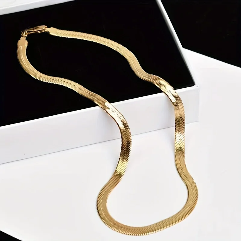 1Pc Trendy Blade Chain Domineering Clavicle Chain Cuban Necklace Couple Necklace