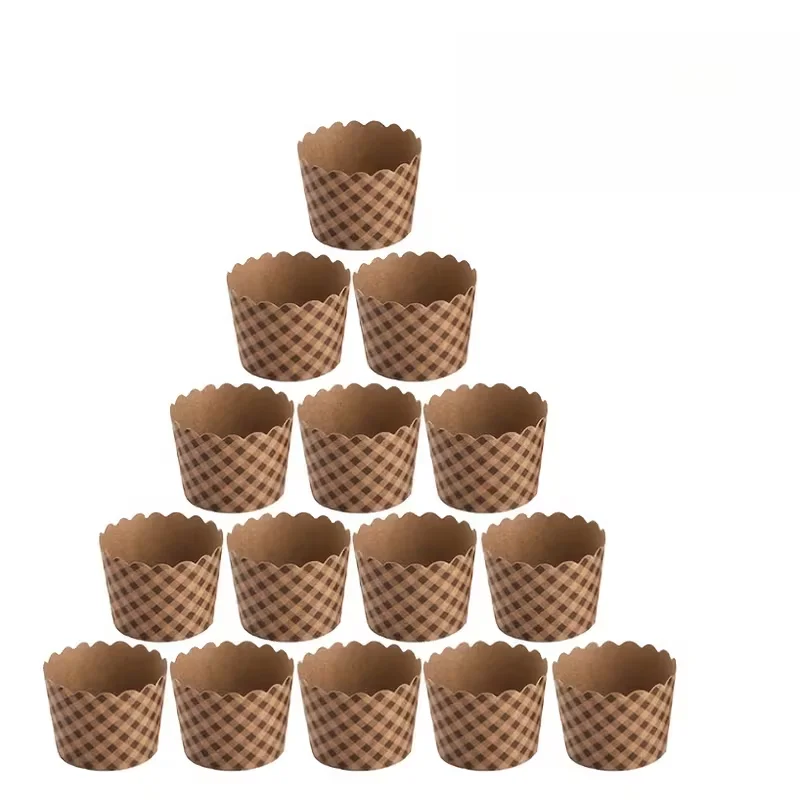 Kraft Paper Baking Cups - Greaseproof Muffin & Cupcake Liners for Weddings, Christmas, and Fall Bakery Essentials