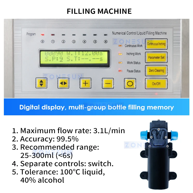 ZONESUN Máquina Automática de Engarrafamento, com Transportador, Juice Beverage PET Liquid Filling Line Equipment, ZS-DTYT160A2, Low Cost