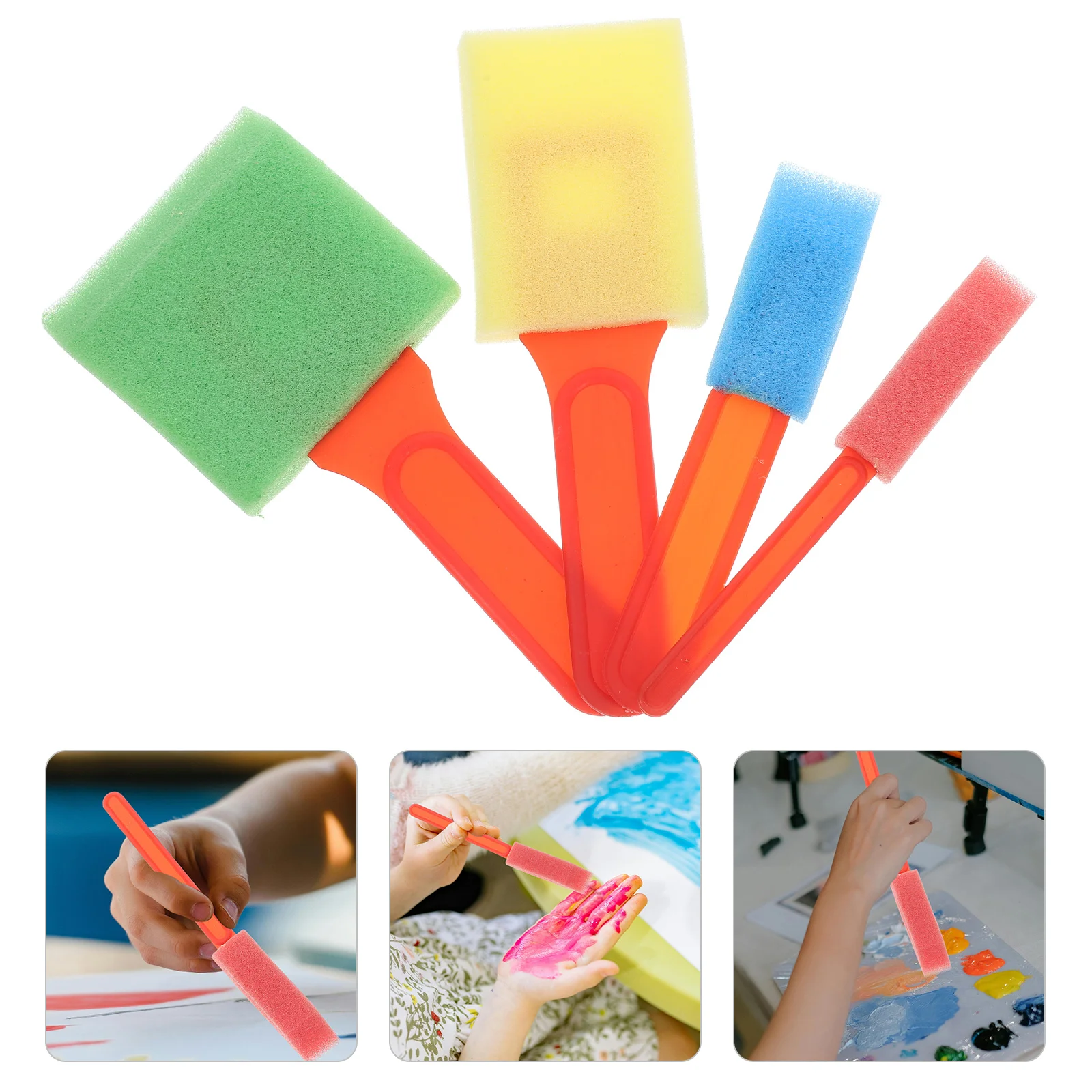 

4Sets Kids Painting Tools Sponge Brushes Soft Foam Paint Sponges for Crafts Drawing Activities Art Supplies for Children