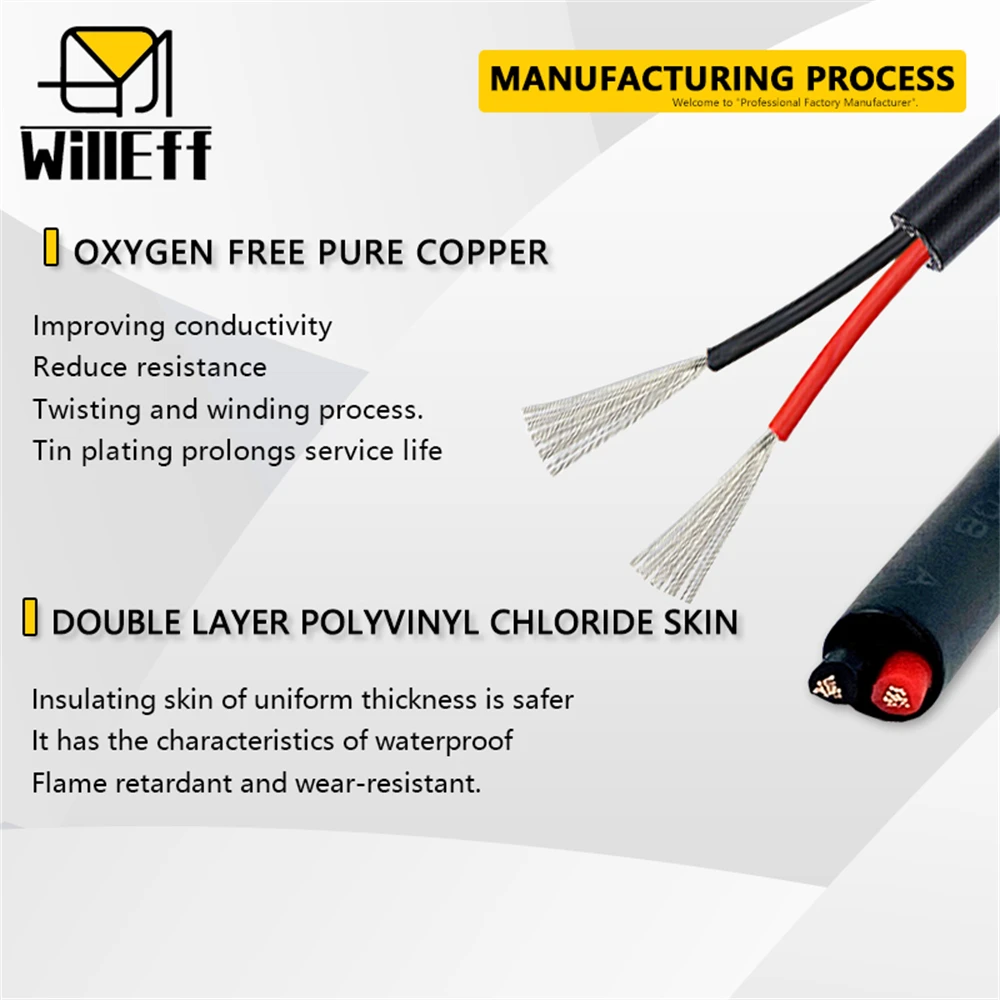 2 الأساسية سترة كابل الأسلاك النحاسية 5 فولت 10 فولت 12 فولت التيار المتناوب/تيار مستمر امدادات الطاقة التوصيل شاحن سلك التحكم مكبر صوت إشارة كابل إلكتروني awg