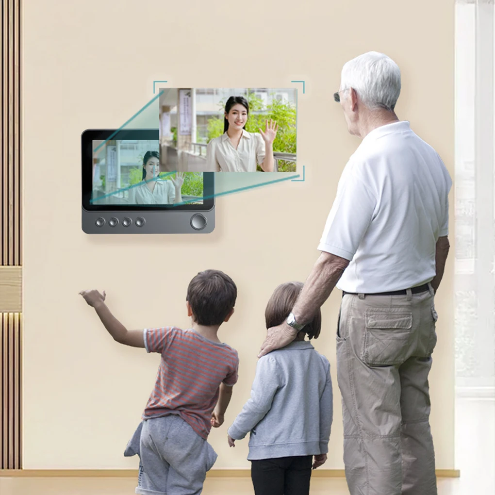 

2,4 ГГц IPS-экран, умный дверной звонок, беспроводной двусторонний аудио, инфракрасный ночной вид, мониторинг двери, дверной звонок, видеодомофон, камера