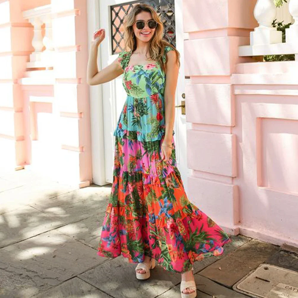 حبال كشكش مطبوعة قطعة واحدة ملابس السباحة والتنورة التخليص بالجملة