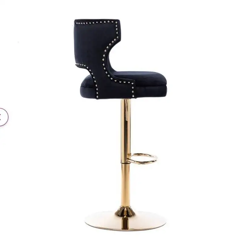 Luxury Minimalist Modern White Adjustable Swivel Bar Stool with Comfortable Backrest for Home Hotel Living Room Kitchen Island