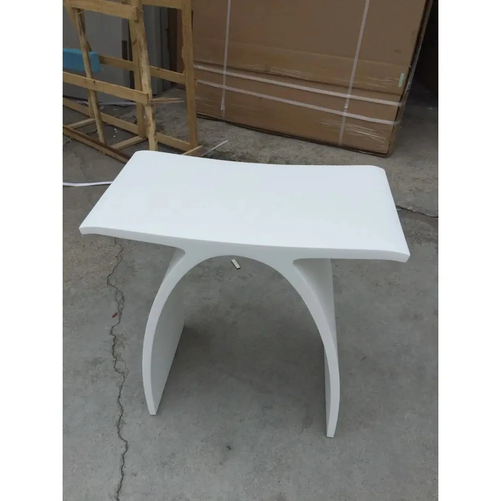 Bathroom Solid Surface Resin Bench Shower Enclosure Stool Suana Chair Curved Seats 01111