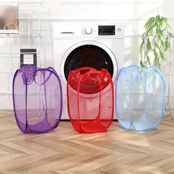 1pc Foldable Dorm Dirty Laundry Basket Mesh Pop-up Square Laundry Basket Storage Toy Storage Bag Dirty Laundry Basket