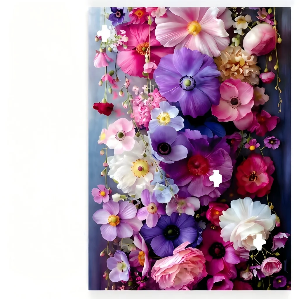 Floral & Scenic Jigsaw Puzzle-Window Garden,Vibrant Bouquet,Vintage Wildflowers,Ocean Heart Art-Adult Relaxation Home Decor Gift