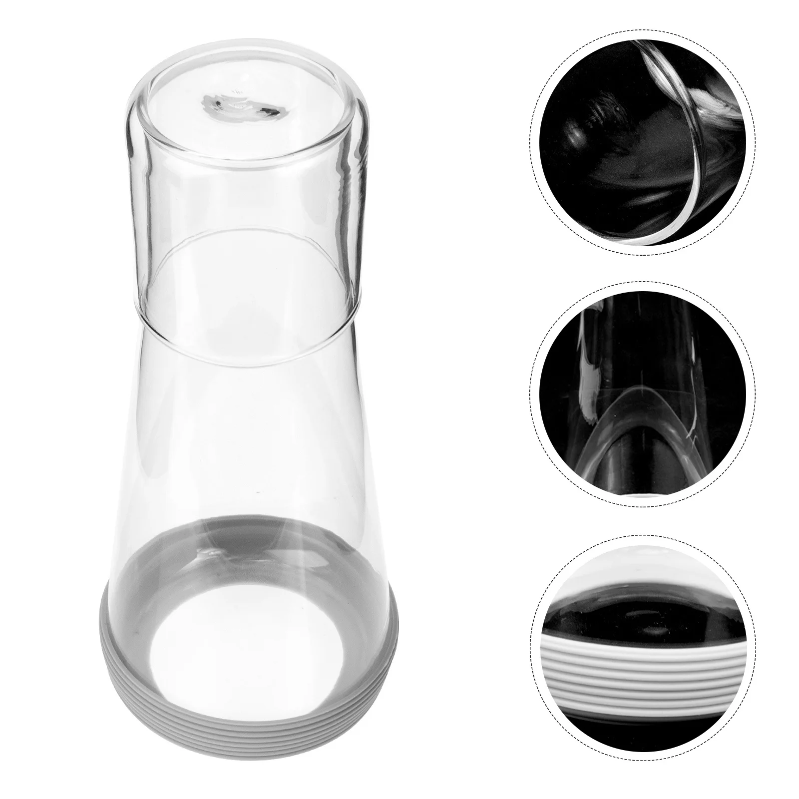 

1Set Glass Water Jug Transparent Premium Design for Cold Water Beer Iced Tea Beverage Milk Easy to Clean Household Bedside