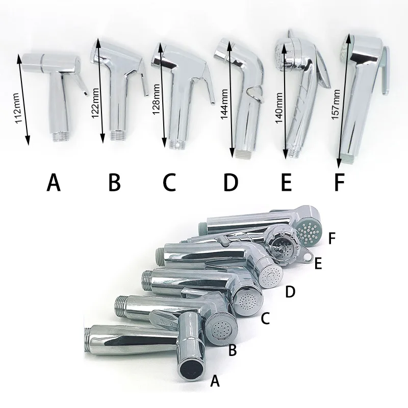 6types ABS silver Toilet Bidet shower head Faucet Sprayer Handheld Spray Gun WC Bathroom douche muslim bidets anal self cleaning
