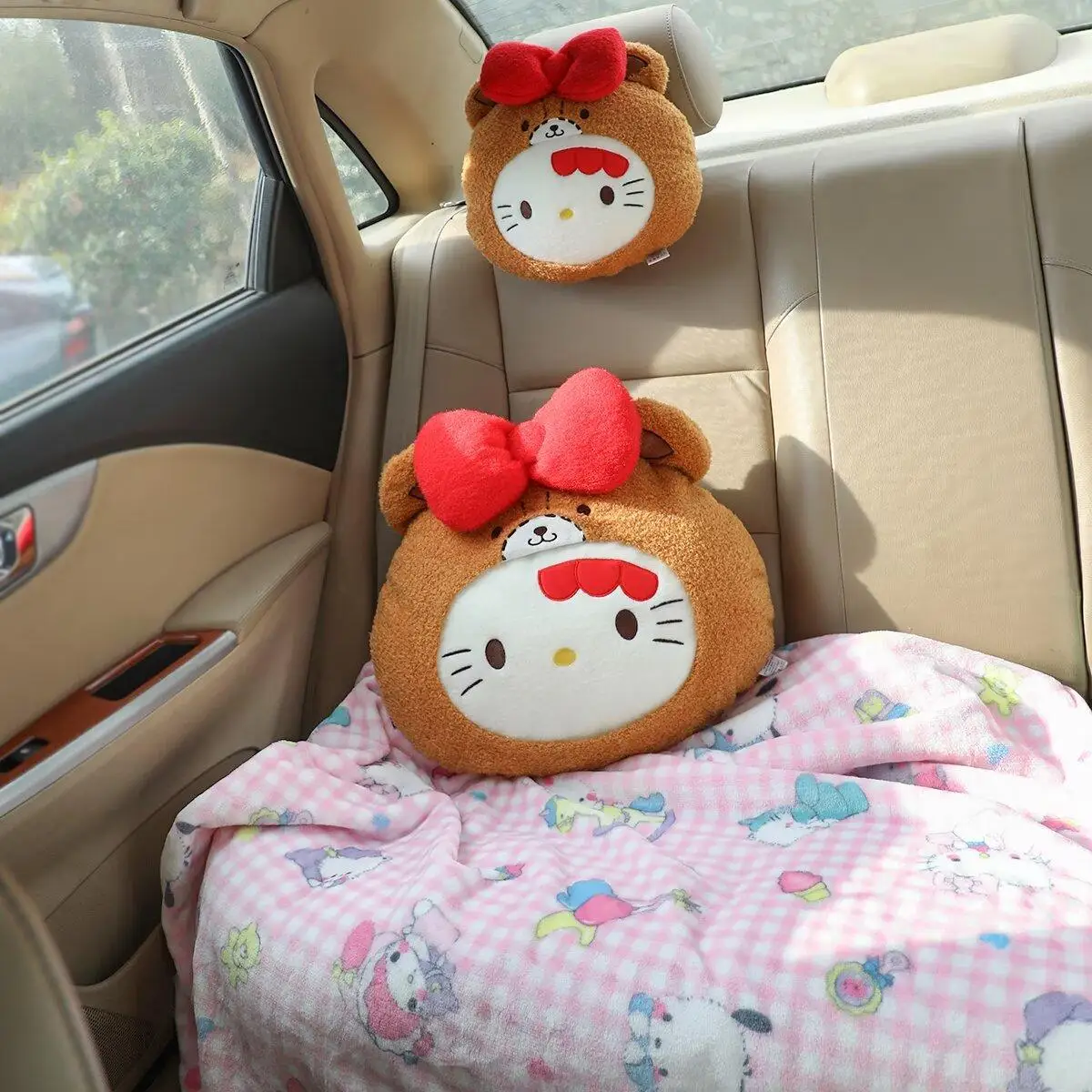 Sanrio My Melody Hello Kitty cojín trasero Pom Purin almohada Kuromi Hangyodon sofá cama decoración almohada abrazo peluches regalos de navidad