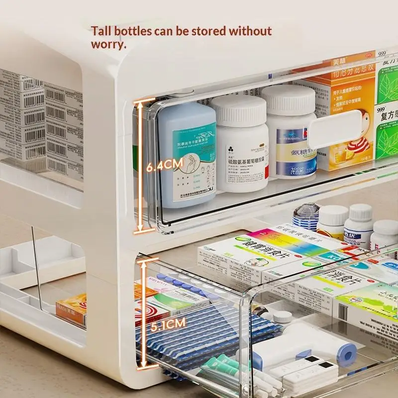 Large Capacity Drawer Type Medicine Storage Box, Multi-layer Home  Kit, Multifunctional Portable Organizer For House〔White〕