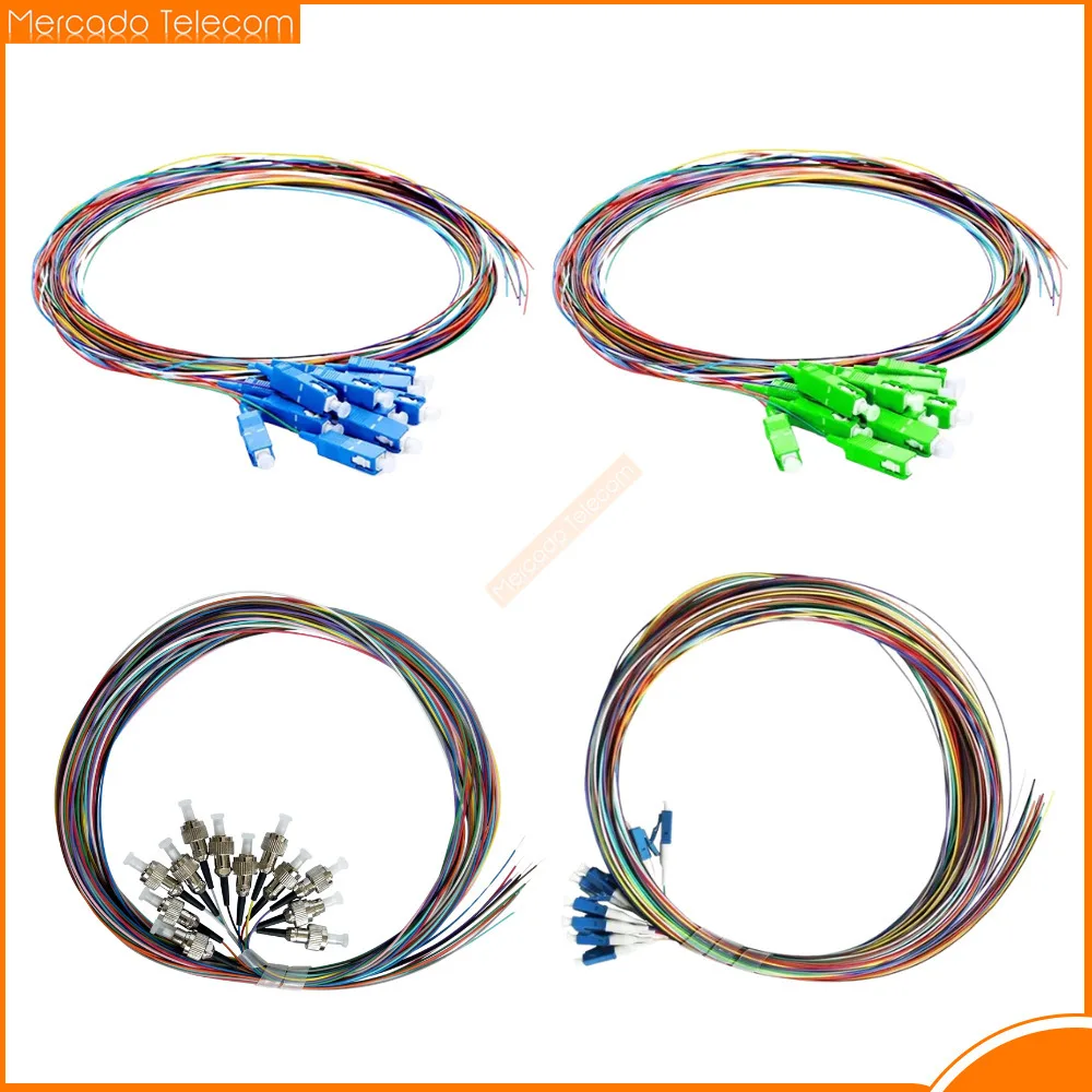 10Sets 12Core SCAPC Fiber Optic Pigtail Simplex 0.9mm 9/125 Single Mode LC UPC LZSH Optical Fiber Pigtail 1.5M Cable