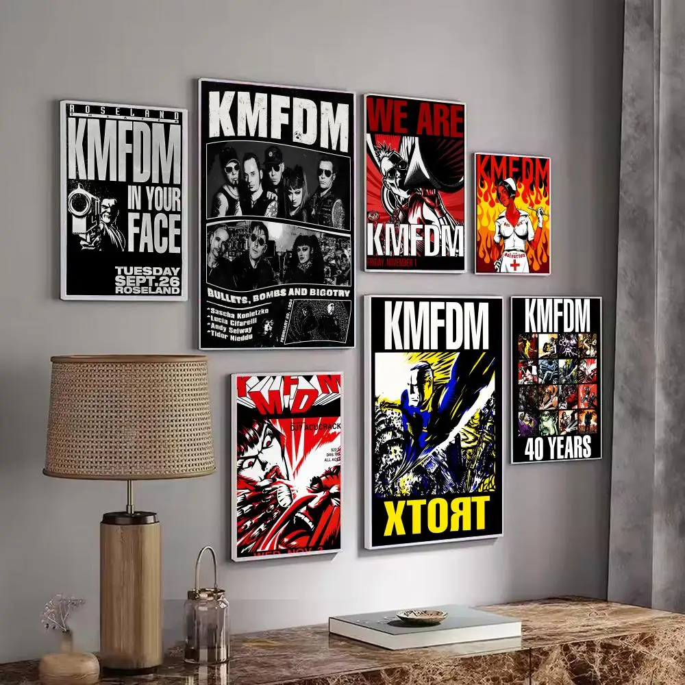 Rock Band Album K-KMFDM Poster Decorative Stickers Wall Art Mural Photo Design for Home Living Room Hallway Decor Gift
