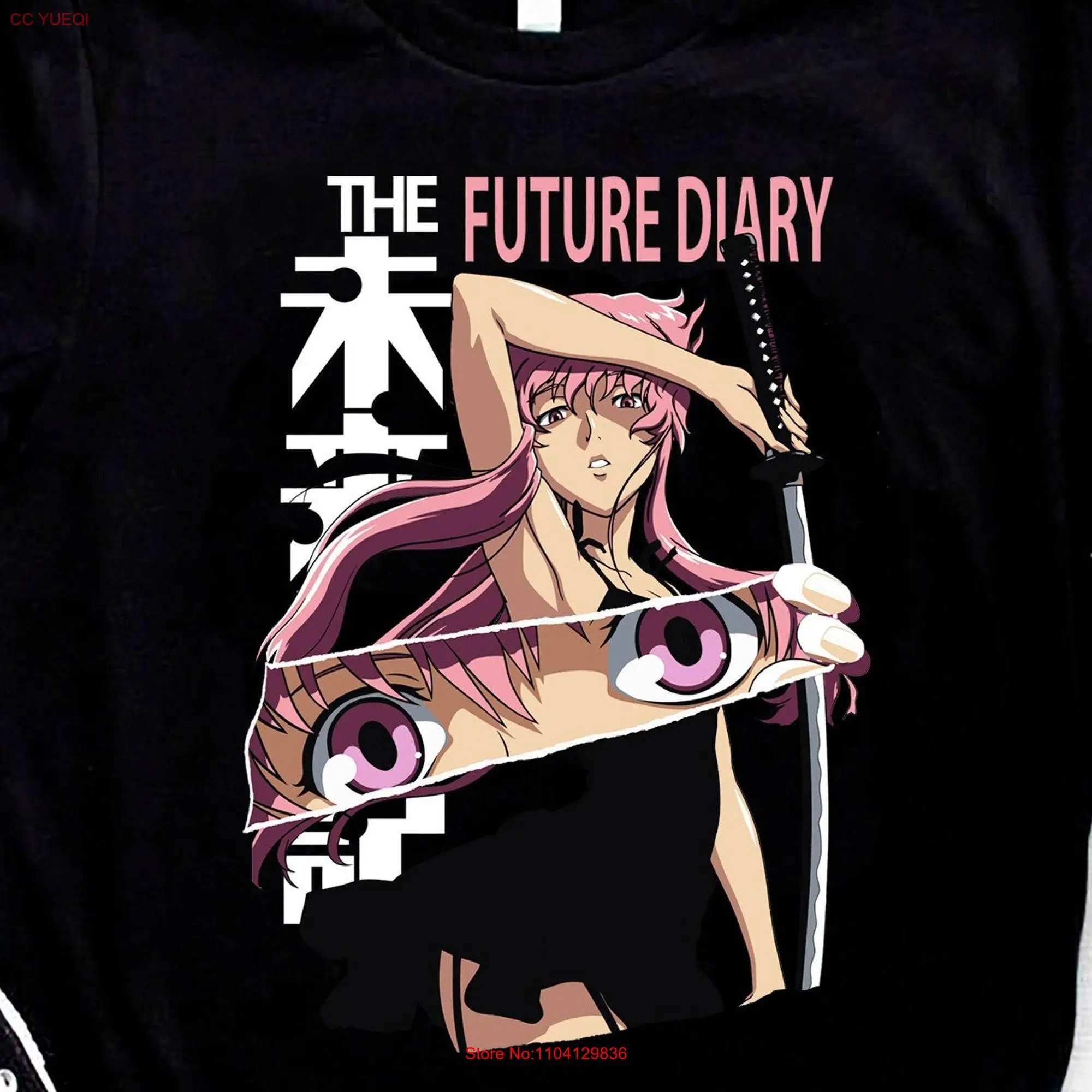 Future Diary Yuno Gasai Anime T Shirt Mirai Nikki Manga Yandere Girl Japanese  long or short sleeves