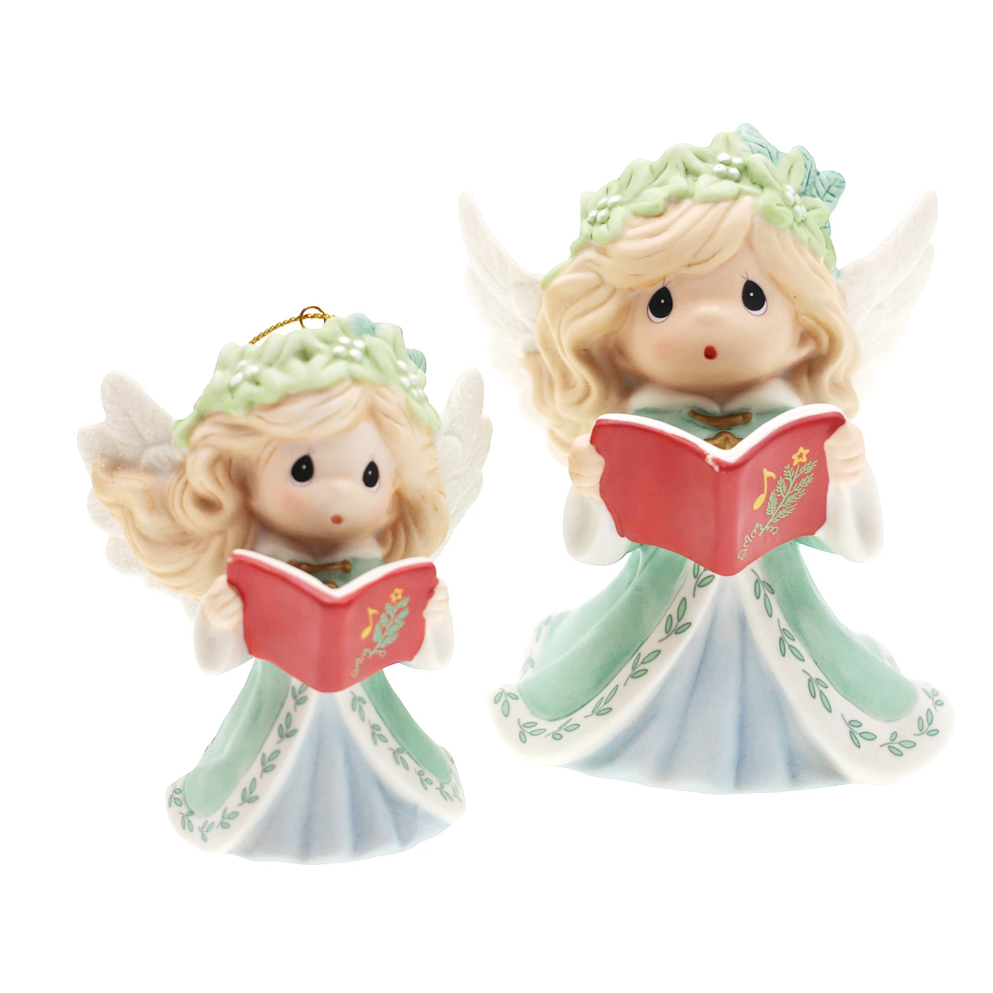 Moments précieux décorations de noël poèmes chantants Angels Figurines ornement en céramique pendentif de noël cadeaux du nouvel an