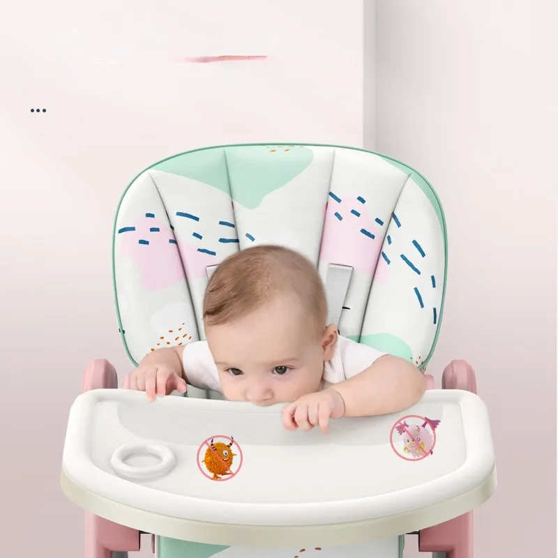 Silla de comedor portátil con diseño de dibujos animados para niños, silla de alimentación para bebés, silla de comedor multifuncional