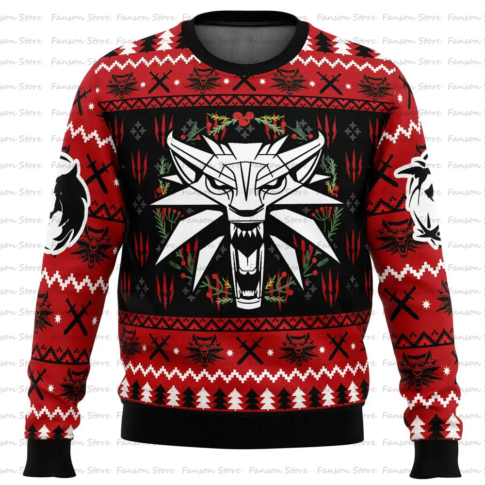 Mostro di natale The Witcher brutto maglione di natale Cartoon Anime donna uomo Pullover top 2025 moda coppia felpa con cappuccio