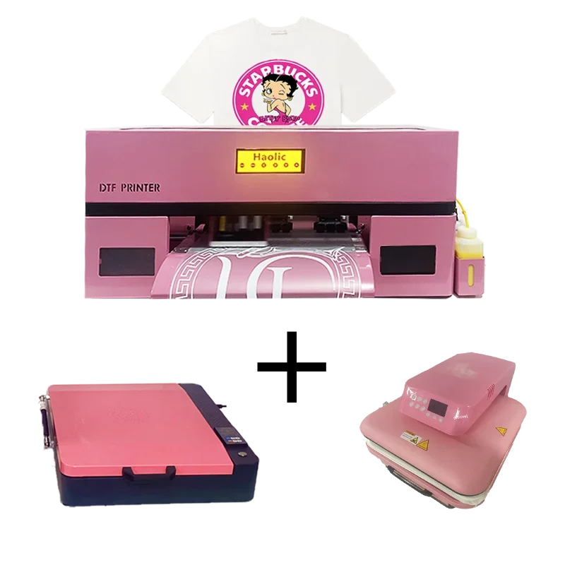 

American Warehouse A3 DTF Printer XP600 13Inch Clothes Printing Machine for T-shirt Small Business Ideas pink dtf printer