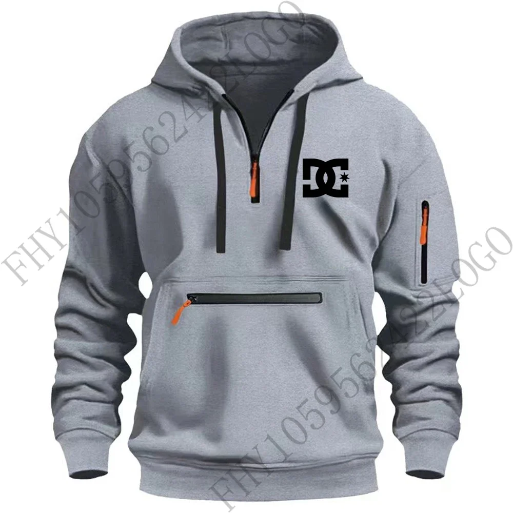 Autumn and winter new printed sportswear long sleeve zipper pocket pullover European size S-3XL loose men's hoodie