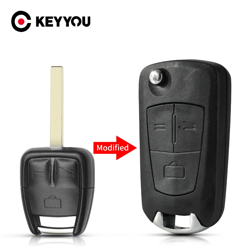 

KEYYOU Remote Modified Flip Car Key Shell Case For Vauxhall Opel Astra Vectra Zafira Omega Tigra HU100 / HU46 Blade