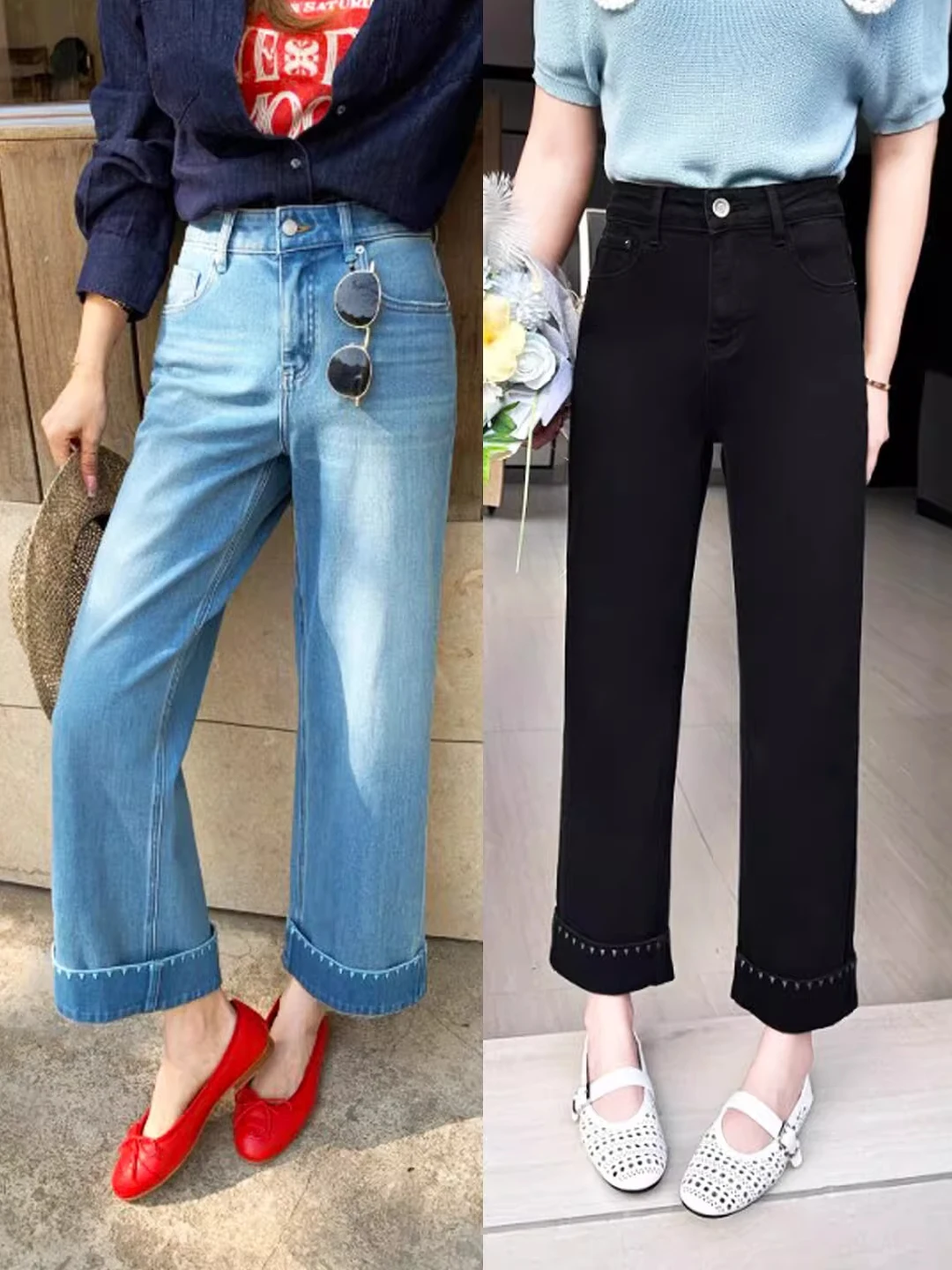 

Authentic Retro Slim Straight Jeans Women's Spring 2026 New Versatile Nine-Piece Casual High Waist Denim Cotton Soft Breathable