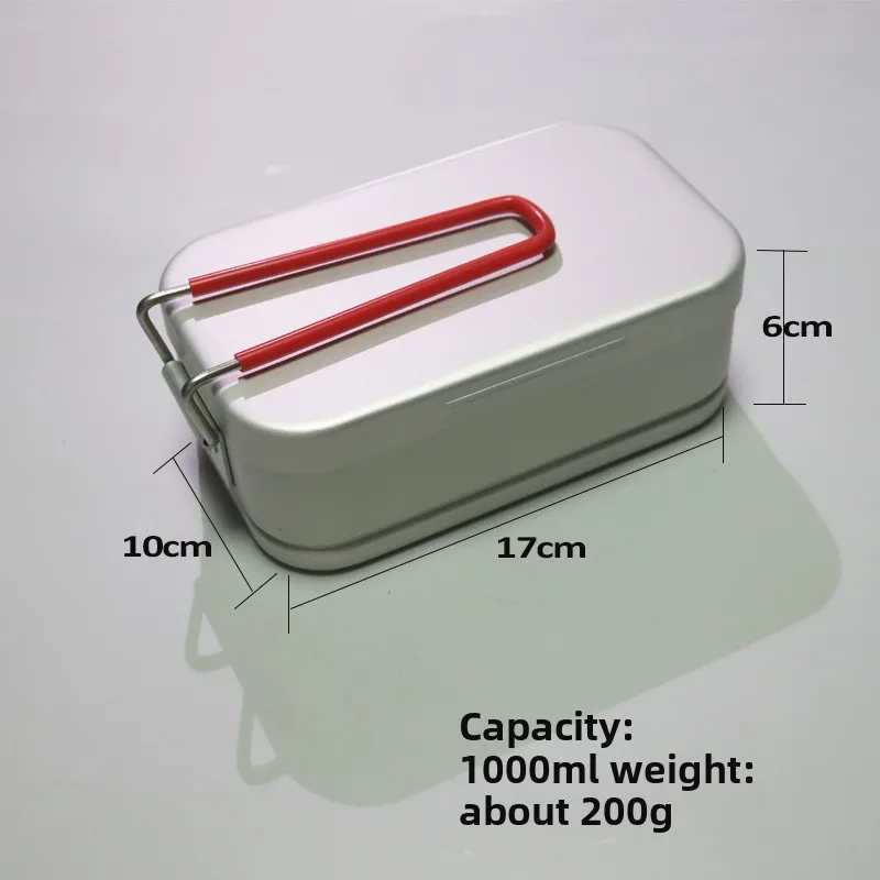 Outdoor Lunch Box Aluminium Alloy 1000ml Portable Picnic Suit Camping 4 Pieces A Set Foldable Tableware Cooking Lightweight