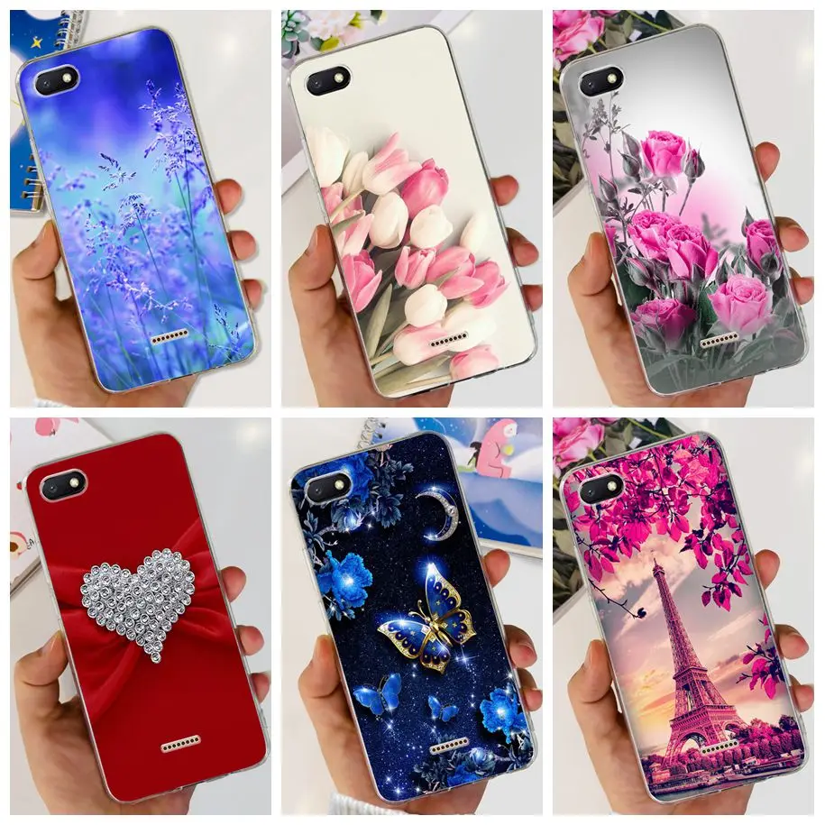 For Xiaomi Redmi 6A Cover Case Popular Flower Shockproof Silicone Soft Clear Phone Cases For Xiomi Redmi 6 Redmi6 Redmi6A Bumper