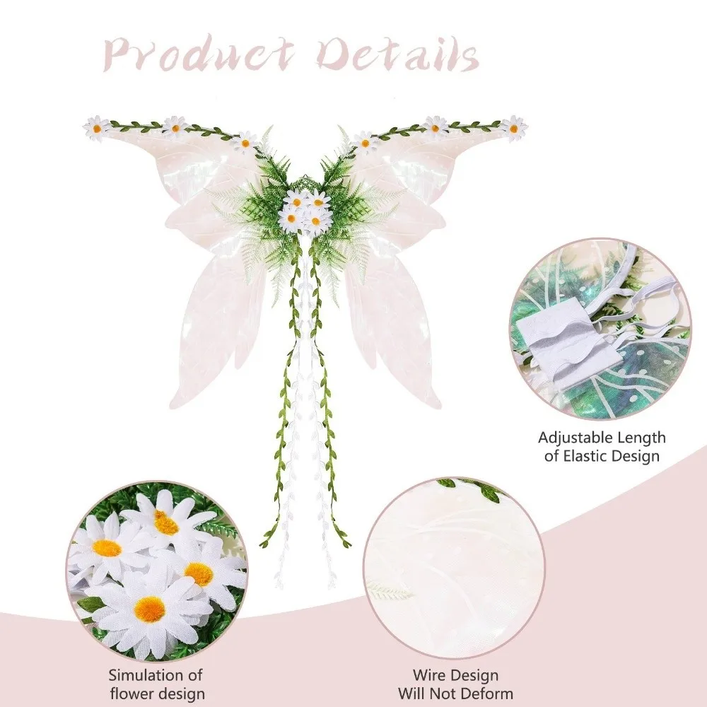 الجنية زهرة فراشة الجناح كبير التألق تأثيري الجناح تأثيري الدعائم عرض الرقص تأثيري ازياء الأطفال مزاجه