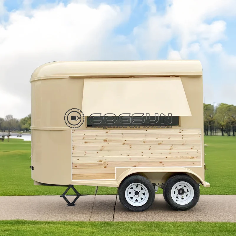 

COGSUN Mobile Food Kiosk Hot Dog Stand Concession Trailer Ice Cream Trucks Taco Cart Sweet Corn Shop Small Fast Food Trailer