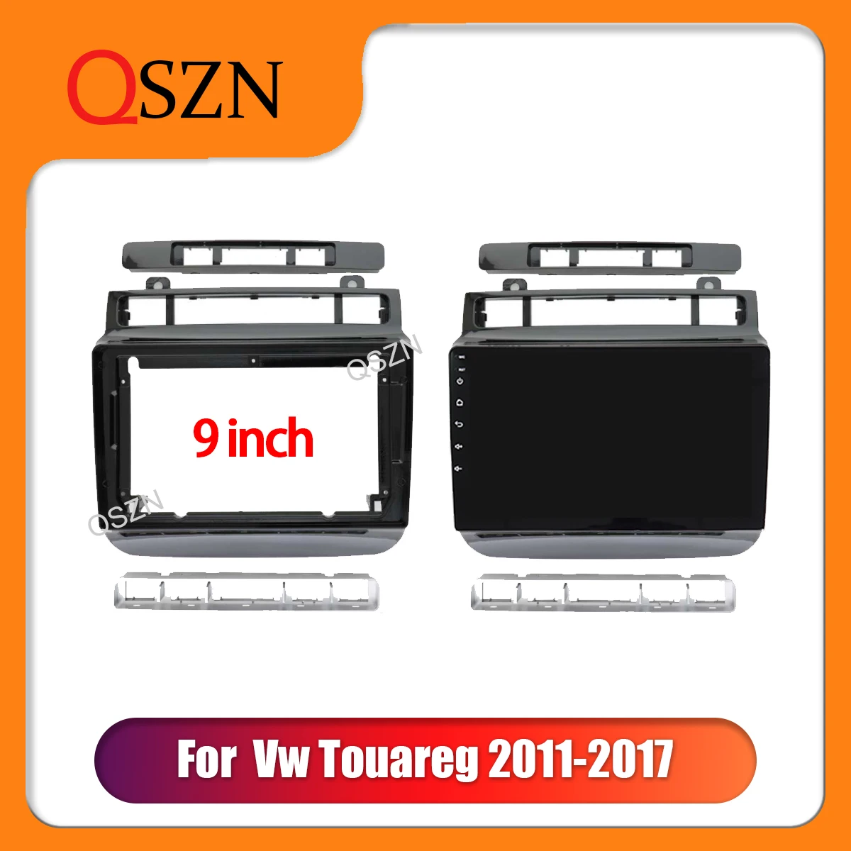 

QSZN 9 Inch Car Frame Fascia For Vw Touareg 2011-2017 Auto GPS Panel Dash Fitting Frame Dashboard Mount Kit Installation 2 Din