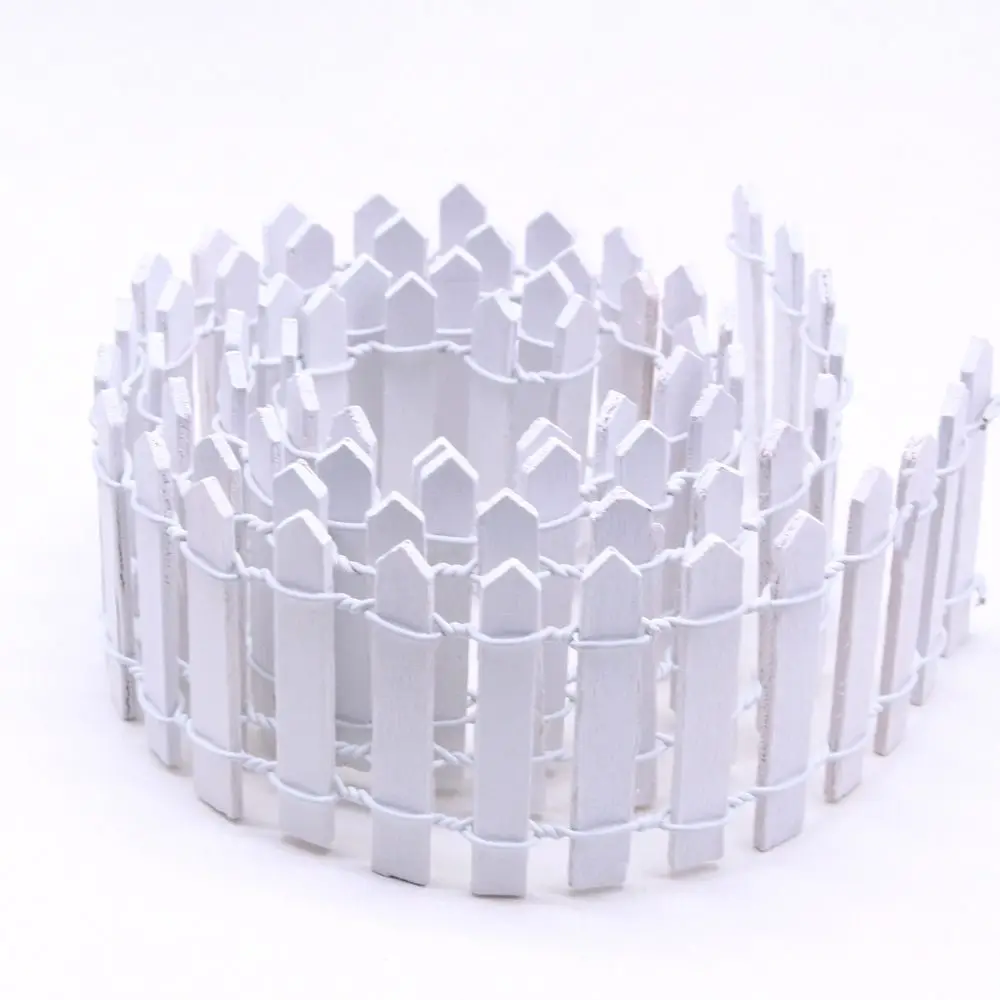 90x5cm Mini Fairy Garden Fence Natural Wood Decorative Miniature Picket Fence Realistic Multi-purpose Micro Landscape Fence