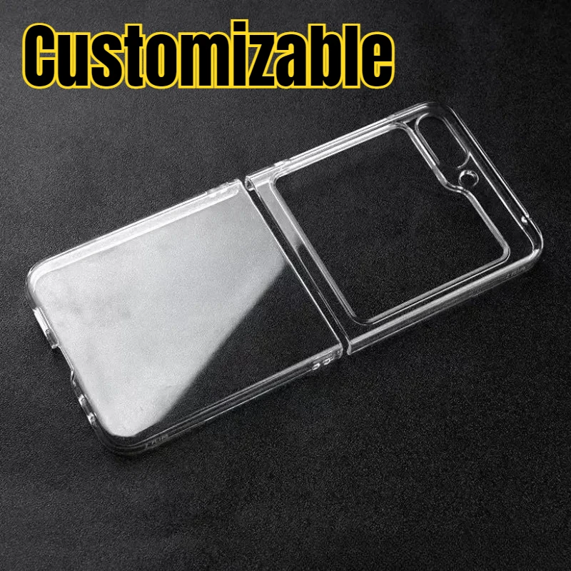 

Customizable Pattern Phone Case For Samsung Galaxy Z Flip 7 6 ZFlip5 5G Transaprent Clear Cover For Samsung ZFlip4 Z Flip 3 Fund