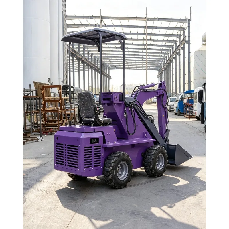 Wheeled Skid Steer Loader Mini Skid Steer Loader Skid Steer Loader Attachment 2 Ton Auger For Farm Garden Small Turning Radius