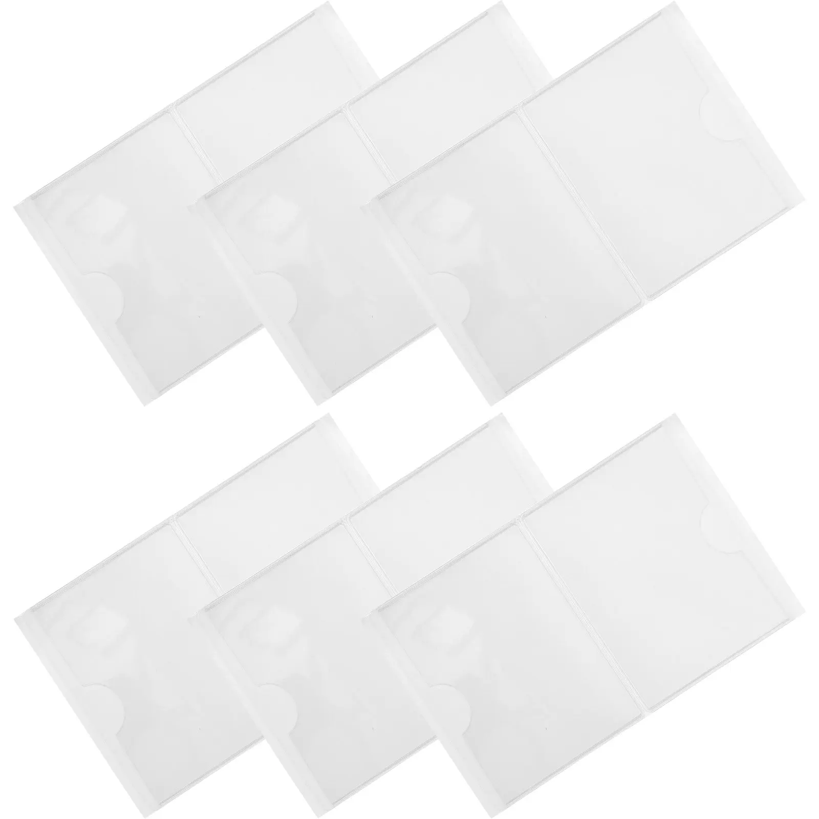 12Pcs PVC Transparent Self Adhesive Label Card Holders Protective Card Pouches for Index Cards Office Organization Warehouse