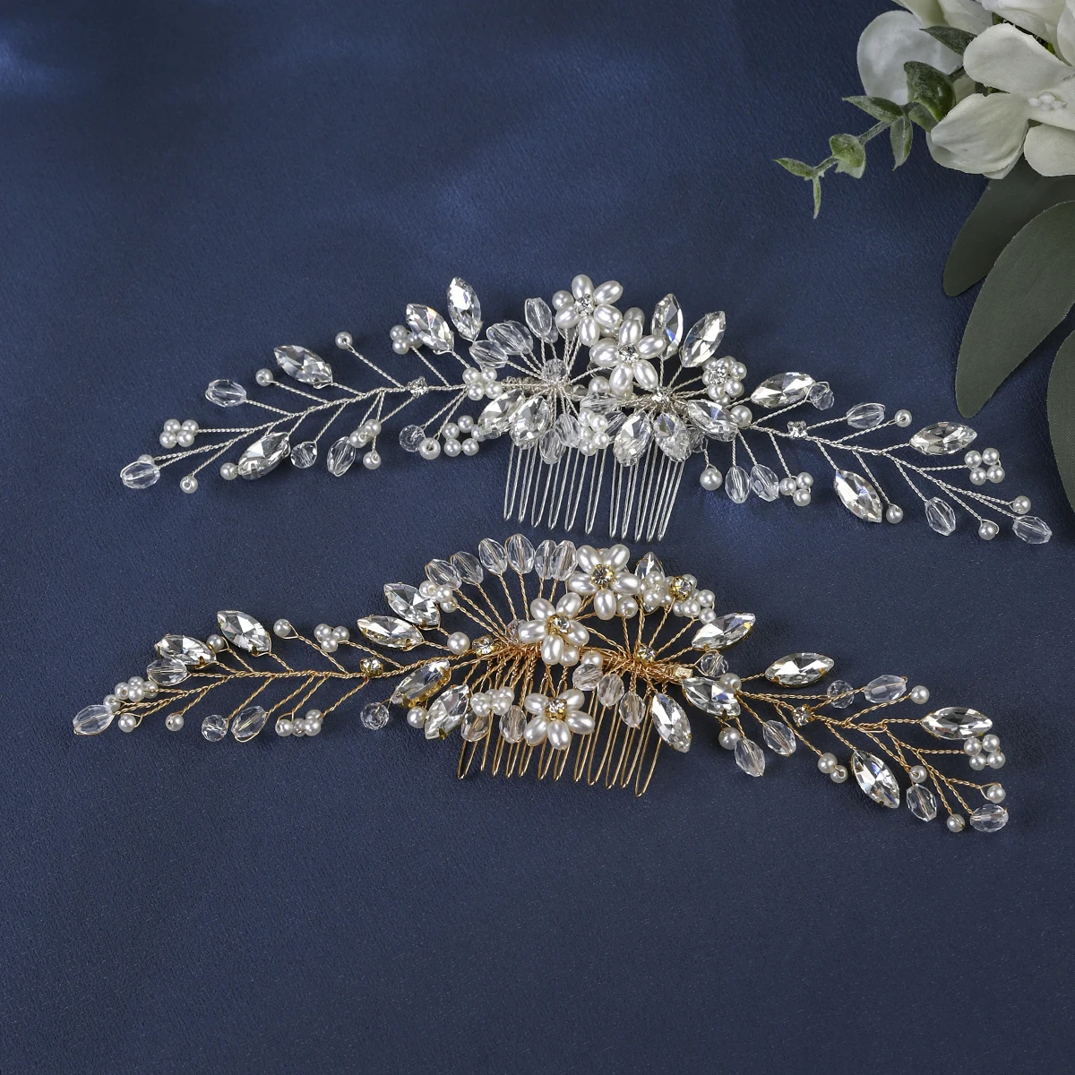 

Sliver Classic Crystal With Imitation Pearl Bridal Wedding Hair Comb Fashion Hair Jewelry Accessories Headpieces Bridesmaid Gift