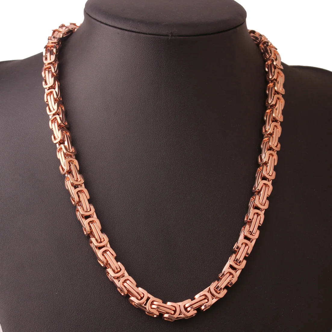 Fashion Rose Gold color  Womens Male Stainless Steel 4/5/8mm Chain Necklaces Byzantine Style Mens Jewellery, Wholesale or retail