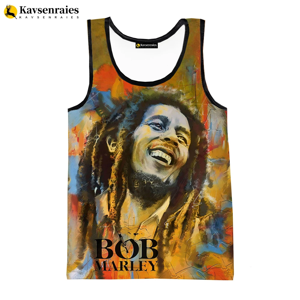 2023 Fashion Singer Bob Marley Vest Unisex Fitness Men Tank Tops Sleeveless Funny Undershirt Cosplay Black Reggae Music Shirt