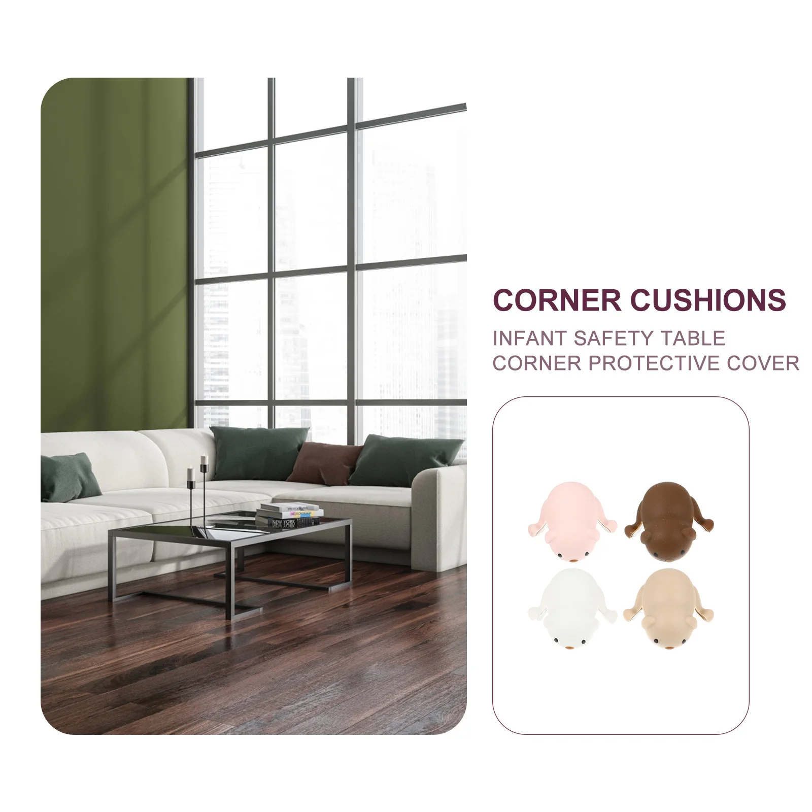 

4Pcs Baby Safety Silicone Corner Protectors Cartoon Animal Shape Table Edges Guards Home Furniture Safety Bumpers