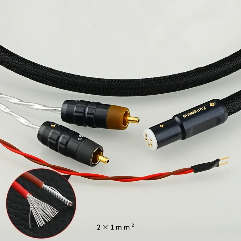 Imagem -06 - Audiophile Prata Pura Pinos Xlr Fêmea para Cabo Rca para lp Gravação de Vinil Fonógrafo Tonearm Linha de Áudio Hifi