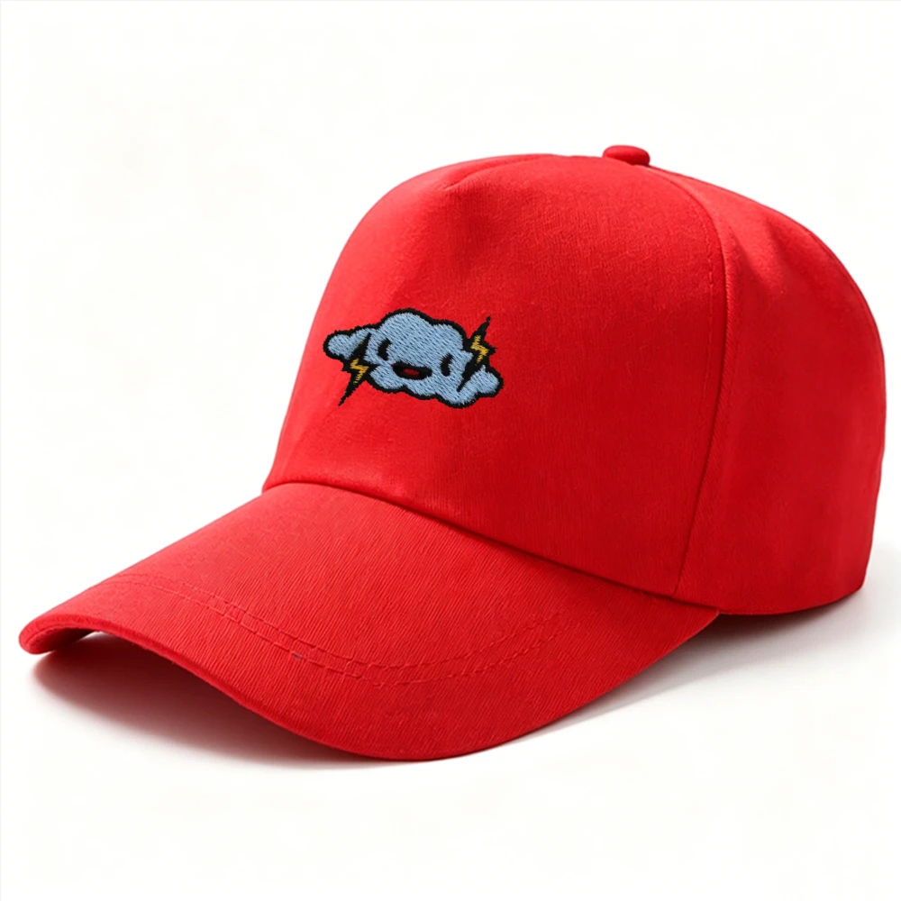 Blue Lightning Smiling Cloud Baseball Cap Adjustable Dad Hat Unisex Outdoor Sun Protection Trucker Hat Cute Cartoon Weather Gift