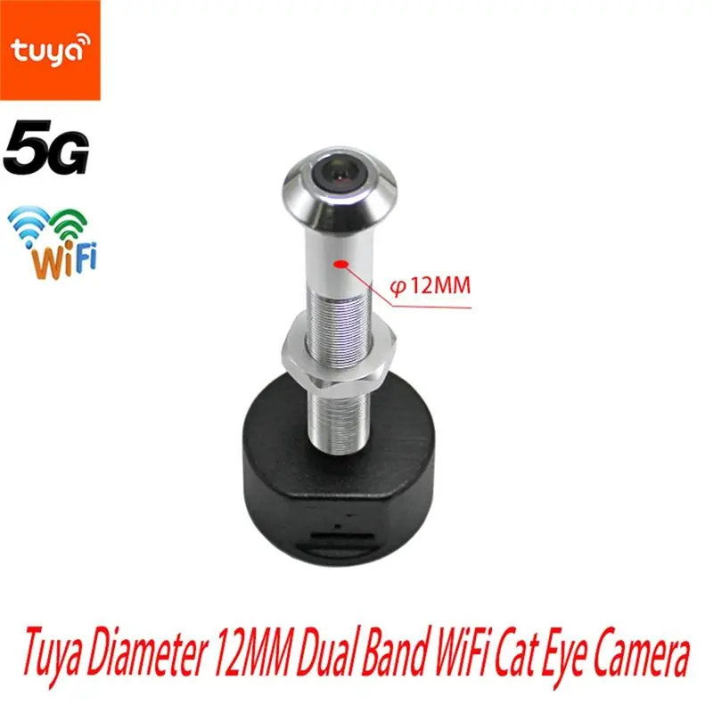 Tuya Diameter 12MM Wide Angle Fisheye Dual Frequency Wifi Door Eye Remote Monitoring Graffiti Smart Life Home Camera