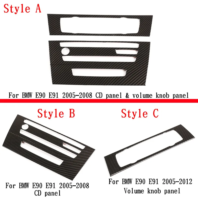 For BMW 3 Series E90 E91 2005-2012 Central Control Air Conditioning Button Decoration Frame ABS Carbon Fiber Pattern Auto Parts