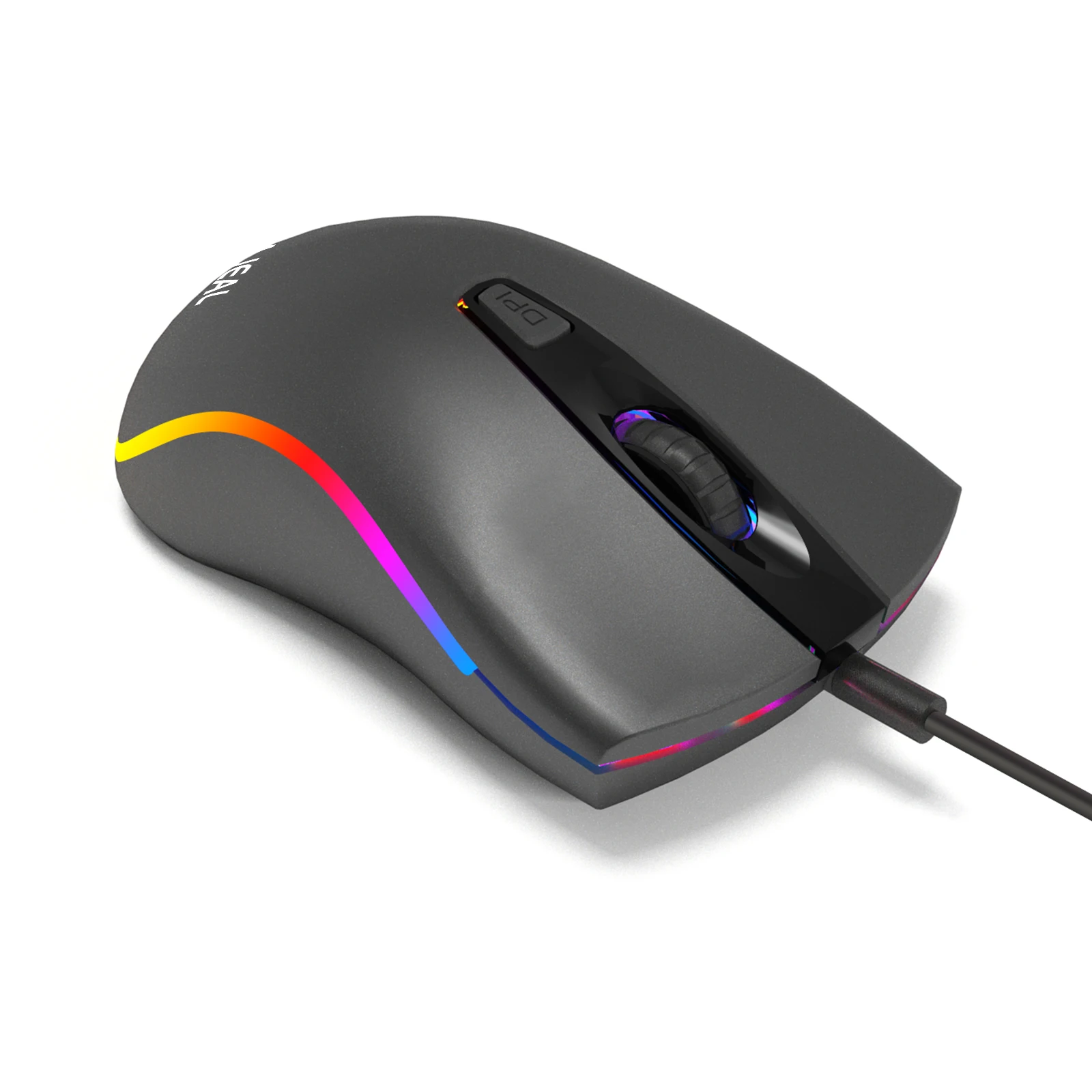 BAJEAL D1 Souris de jeu 4D filaire – Conception ergonomique, éclairage RVB et poignée antidérapante pour PC/ordinateur portable Esports