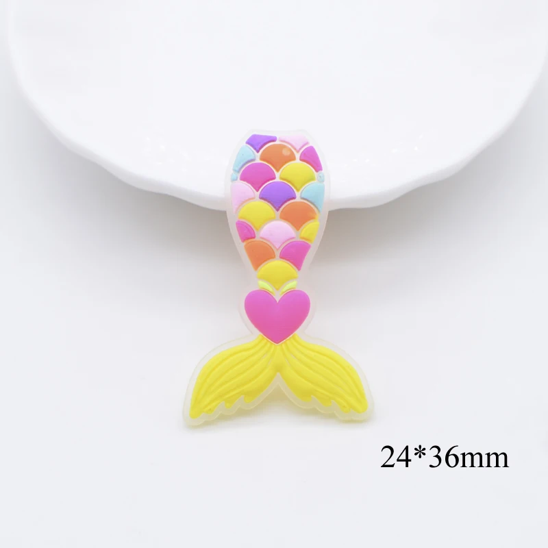 20Pcs Kawaii Mermaid Tail Flatback Resin Accessories for Jewelry Making DIY Phone Shell Crafts Headwear Decor Accessories