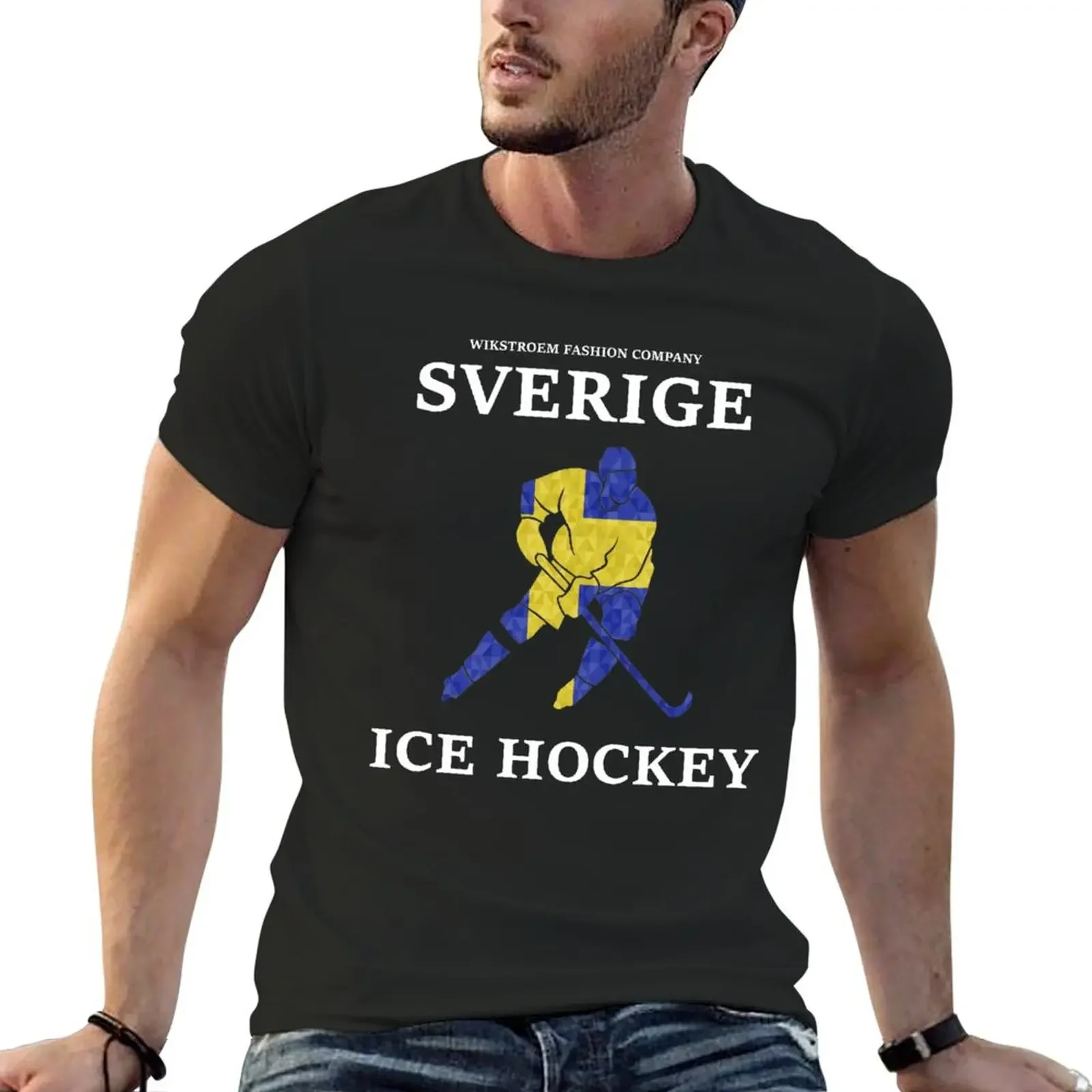 Wikstroem Sweden Sverige Sport Ice Hockey Flag T-Shirt plain shirts graphic shirts graphic tee men