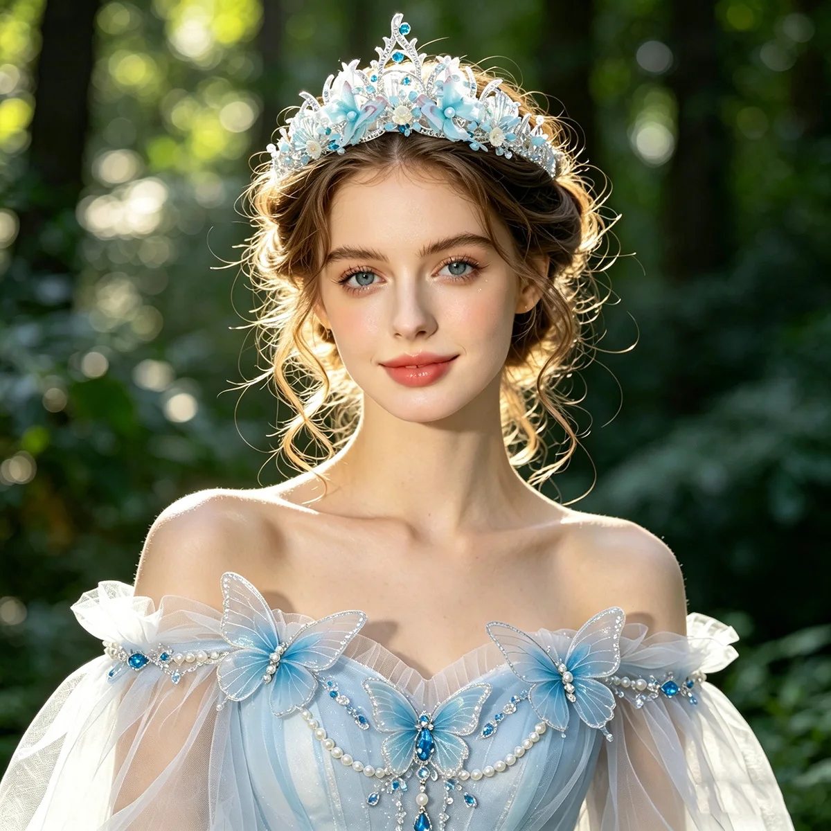 KMVEXO Ocean Style Wedding Crown Princess Hair Accessory Shell Rhinestone Tiaras Headband for Wedding Dresses and Evening Gowns view 2